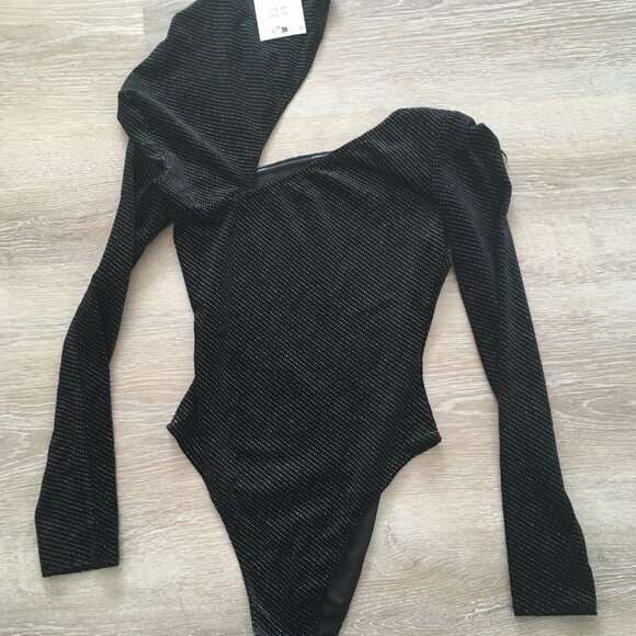 Shine Velvet Bodysuit - Black - new with tags (size XS) - Picture 7 of 8